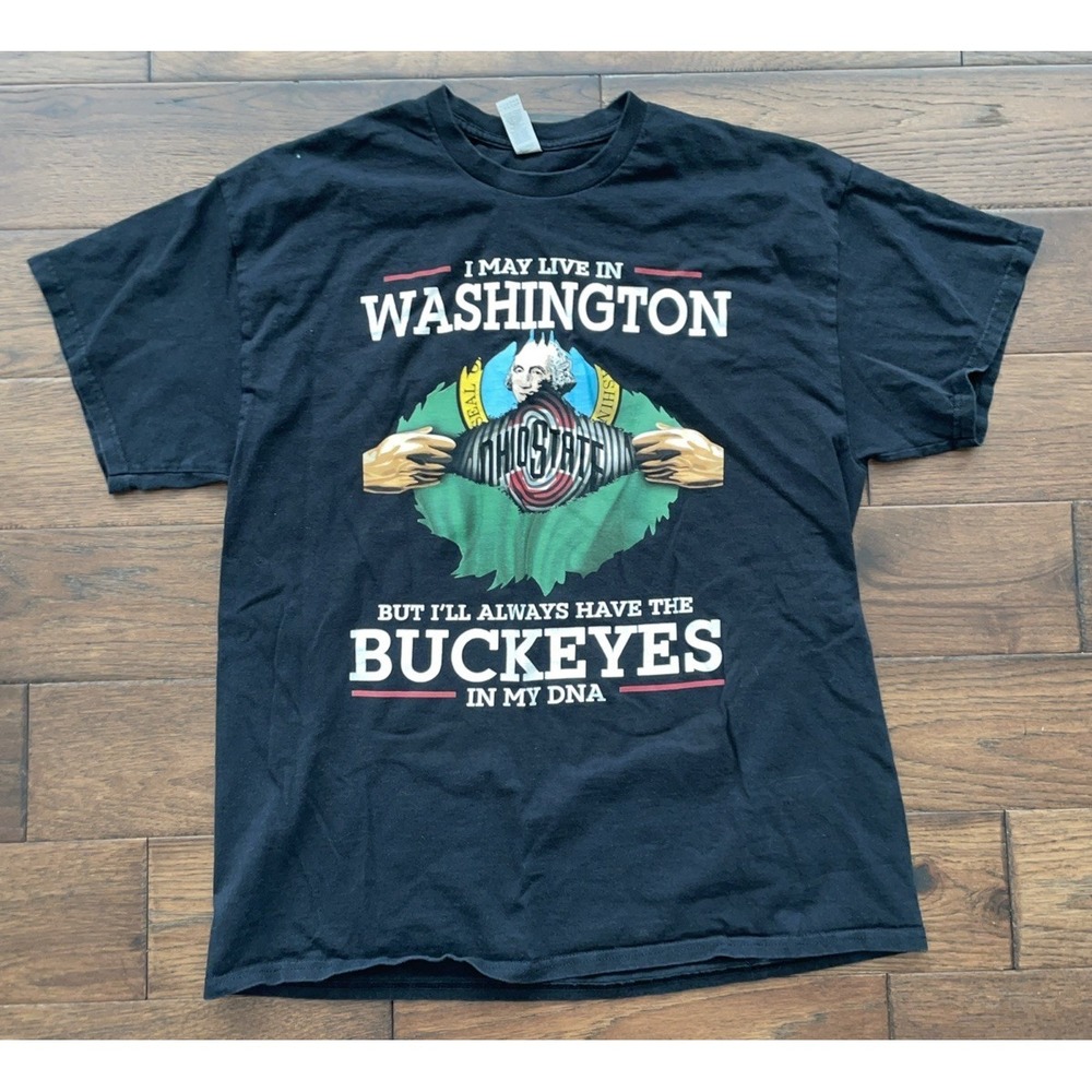 Always Have the Buckeyes in my DNA Black BUCKEYE NATION T Shirt Men's Size XL